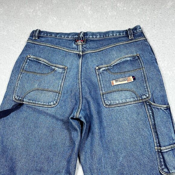 Vintage Esco Willie 90s Y2K Jeans Mens 36 Blue Wide Baggy Jeans Denim Pockets - Picture 9 of 15